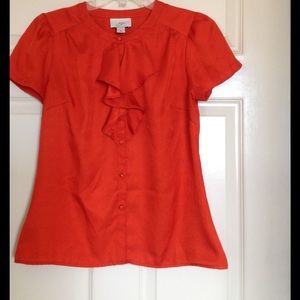 LIKE NEW 👚 AT-Loft Ruffled Button-Up Blouse